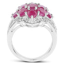 4.72 Carat Genuine Ruby and White Zircon .925 Sterling Silver Ring-2