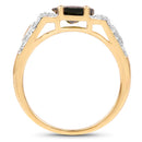 18K Yellow Gold Plated 2.79 Carat Genuine Chrome Diopside & White Topaz .925 Sterling Silver Ring-2