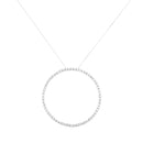 .925 Sterling Silver 5.0 Cttw Prong Set Round-cut Diamond Open Circle Hoop 18" Pendant Necklace (I-J Color, I2-I3 Clarity)-2