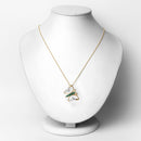 0.51 Carat Genuine Emerald and White Zircon .925 Sterling Silver Necklace-2