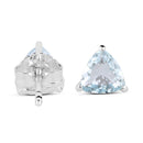 1.26 Carat Genuine Aquamarine .925 Sterling Silver Earrings-3