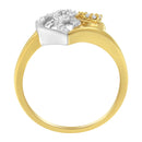 10K Two-Toned Gold Diamond Heart Shape Cluster Ring (1/6 Cttw, H-I Color, I1-I2 Clarity) - Size 6-5