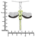 1.98 Carat Genuine Peridot and White Topaz .925 Sterling Silver Pendant-3