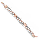 14K Rose Gold Plated .925 Sterling Silver Diamond Accent Layered Infinity Link and Heart Adjustable 4â€-10â€ Adjustable Bolo Bracelet (I-J Color, I3 Clarity)-4