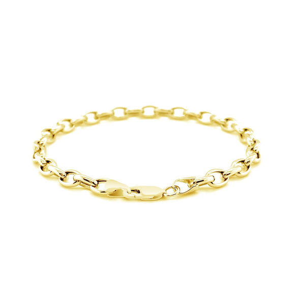4.6mm 14k Yellow Gold Oval Rolo Bracelet