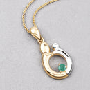 0.17 Carat Genuine Emerald .925 Sterling Silver Pendant-4