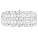14K White Gold 1 1/7ct. TDW Round and Princess-Cut Diamond Ring(H-I, SI2-I1)-3