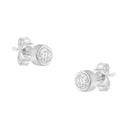 10K White Gold 1/5 Cttw Round Brilliant-Cut Near Colorless Diamond Bezel-Set Stud Earrings (H-I Color, I1-I2 Clarity)-1