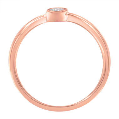 14K Rose Gold Plated .925 Sterling Silver Miracle Set Diamond Ring (1/20 Cttw, J-K Color, I1-I2 Clarity) - Size 6 - 0