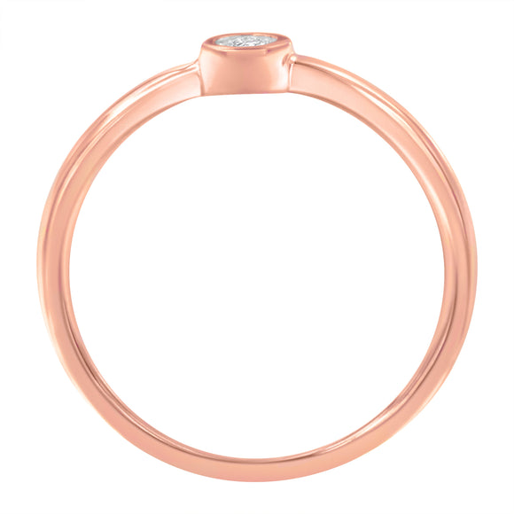 14K Rose Gold Plated .925 Sterling Silver Miracle Set Diamond Ring (1/20 Cttw, J-K Color, I1-I2 Clarity) - Size 6