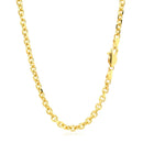 4.0mm 14k Yellow Gold Diamond Cut Cable Link Chain-3