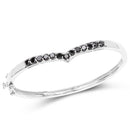 2.28 Carat Genuine Black Diamond .925 Sterling Silver Bangle-1