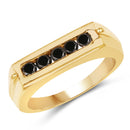 14K Yellow Gold Plated 0.50 Carat Genuine Black Diamond .925 Sterling Silver Ring-1