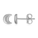 14k White Gold Post Earrings with Moons-1