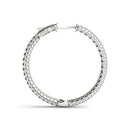 14k White Gold Two Row Pave Set Diamond Hoop Earrings (7 cttw)-2