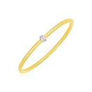 14k Yellow Gold Stretch Bangle with Diamonds-2