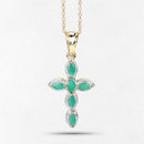 18K Yellow Gold Plated 0.84 Carat Genuine Emerald .925 Sterling Silver Pendant-2