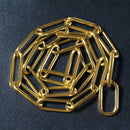 14k Yellow Gold Rounded Paperclip Chain Necklace-5