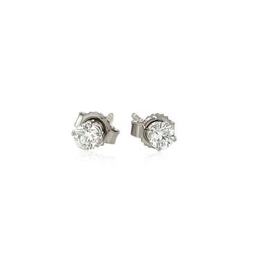 14k White Gold Diamond Four Prong Stud Earrings (1/4 cttw) - 0