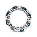 14K White Gold 6 1/4 Cttw Alternating Lab-Grown White and Natural Treated Blue Diamond Eternity Band Ring (F-G Color, VS1-VS2 Clarity)-2
