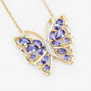 2.76 Carat Genuine Tanzanite and White Zircon .925 Sterling Silver Necklace-4