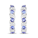 1.08 Carat Genuine Tanzanite and White Topaz .925 Sterling Silver Earrings-3