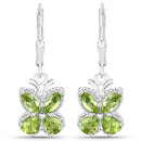 2.28 Carat Genuine Peridot .925 Sterling Silver Earrings-1
