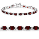 11.22 Carat Genuine Garnet .925 Sterling Silver Bracelet-2