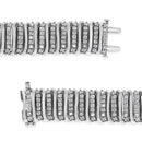 .925 Sterling Silver 8 1/2 Cttw Diamond 7 Row Chevron "S" Curved Link Tennis Bracelet (I-J color, I1-I2 clarity) - 7.25"-2