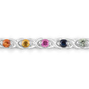 0.88 Carat Genuine Multi Sapphire .925 Sterling Silver Bracelet-2