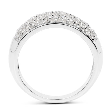0.96 Carat Genuine White Diamond .925 Sterling Silver Ring - 0