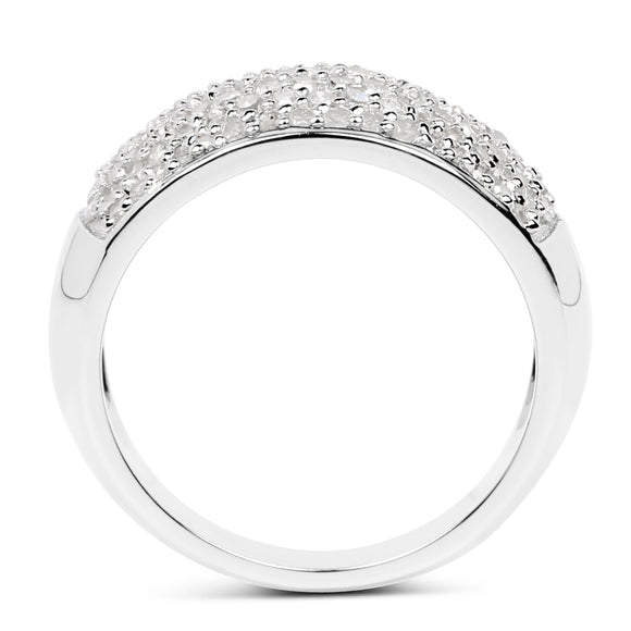 0.96 Carat Genuine White Diamond .925 Sterling Silver Ring