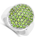 2.17 Carat Genuine Chrome Diopside .925 Sterling Silver Ring-2