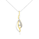 Espira 10K Two-Tone Gold Round Cut Diamond Cascade Pendant Necklace (1/10 cttw, J-K Color, I2-I3 Clarity)-1