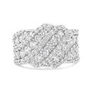 10K White Gold 3.00 Cttw Diamond Multi Row Cluster Band Ring (I-J Color, I3 Clarity) - Size 7-3