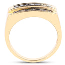 14K Yellow Gold Plated 1.05 Carat Genuine Blue Sapphire .925 Sterling Silver Ring-2