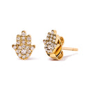 10K Yellow Gold Diamond Accented Hamsa Stud Earrings (H-I Color, I1-I2 Clarity)-2
