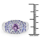 2.43 Carat Genuine Amethyst and Tanzanite .925 Sterling Silver Ring-3