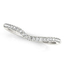 14k White Gold Curved Pave Diamond Wedding Ring (1/4 cttw)-1