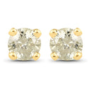 0.92 Carat Genuine LB Diamond 14K Yellow Gold Earrings-1