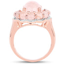 14K Rose Gold Plated 6.76 Carat Genuine Morganite .925 Sterling Silver Ring-2