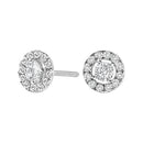14K White Gold 3/4 Cttw Lab-Grown Diamond Floating Halo Stud Earring (F-G Color, VS1-VS2 Clarity)-1