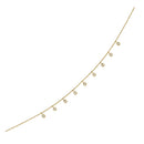14k Yellow Gold Necklace with Round Diamond Charms-4