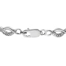 .925 Sterling Silver Prong Set Diamond Accent Curved Spiral Link Bracelet (I-J Color, I3 Clarity) - 7.25"-5