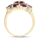 11.22 Carat Genuine Rhodolite and Blue Topaz .925 Sterling Silver Ring-2