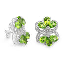 8.77 Carat Genuine Peridot & White Topaz .925 Sterling Silver Earrings-2