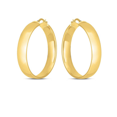 14k Yellow Gold Wedding Band Hoops (7x35mm) - 0