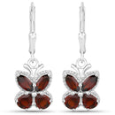 2.60 Carat Genuine Garnet .925 Sterling Silver Earrings-1