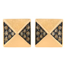 14K Rose Gold 1/4 Cttw Brown Diamond Pyramid Stud Earring (Brown Color, SI1-SI2 Clarity)-1
