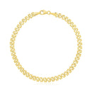 14k Yellow Gold High Polish Textured Fancy Chain Bracelet (4mm)-2